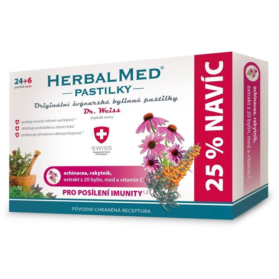 HerbalMed zuigtabletten voor versterking van de immuniteit - Dr.W. 30 zuigtabletten