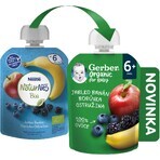 Gerber Bio Appel, Banaan, Bosbes en Braam Zakje 100% Biologisch 6m+ 16 x 90 g