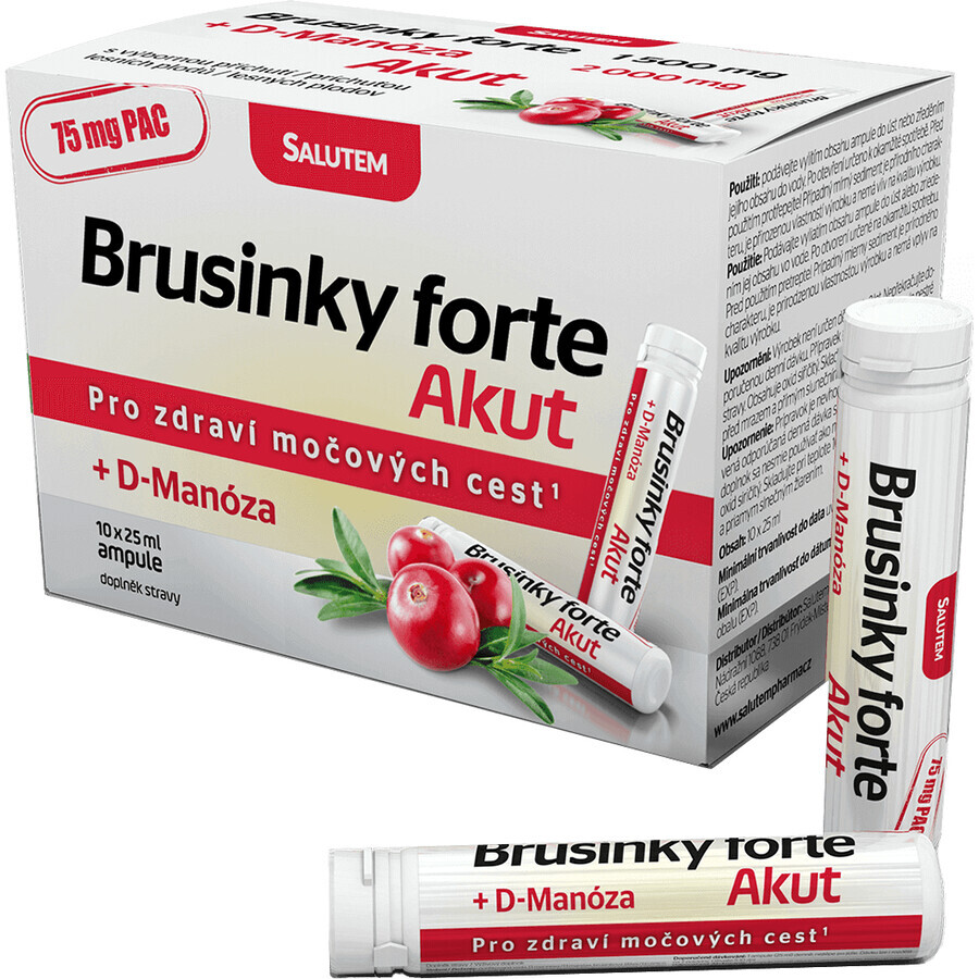 Salutem Cranberry forte Akut 1500 mg + D-Mannosio 2000 mg 10 fiale