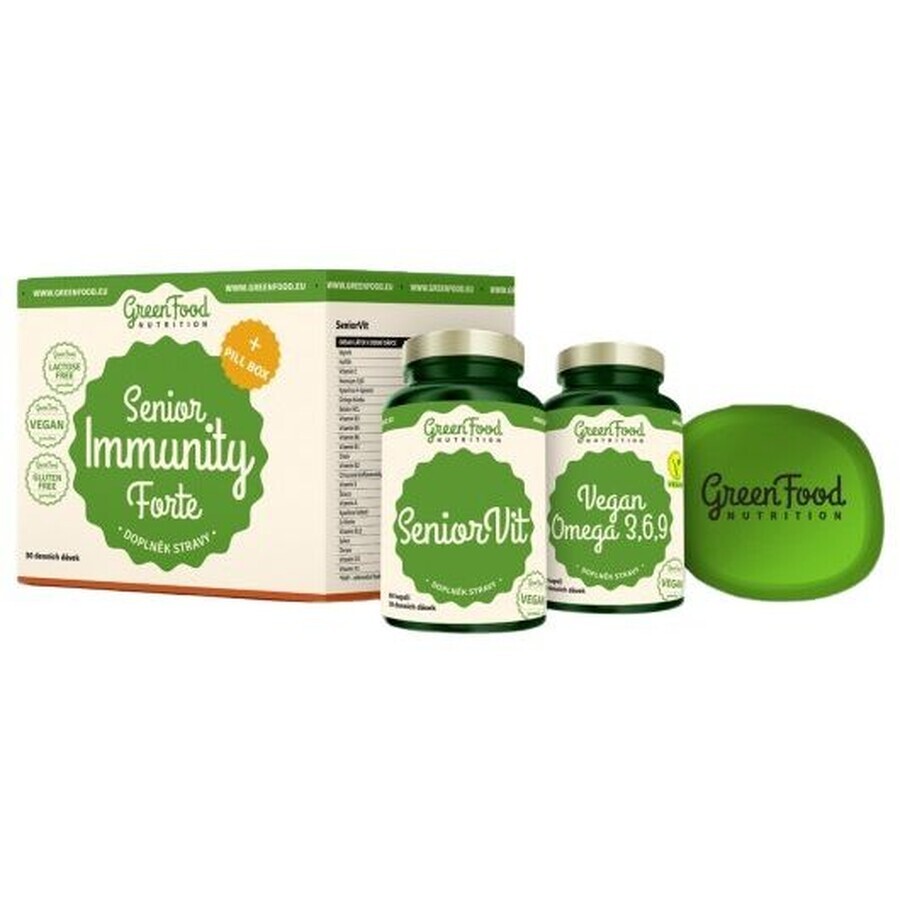 GreenFood Nutrition Senior Immunity Forte + Pastillero 2 x 60 cápsulas