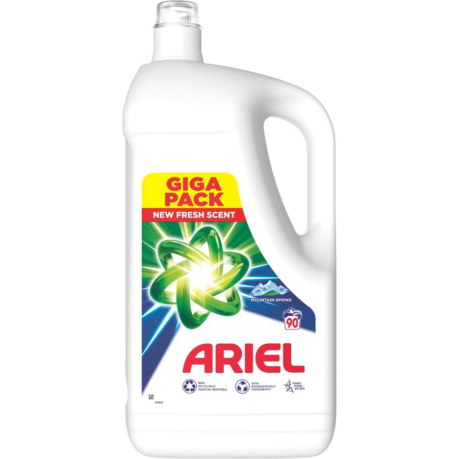 Détergent liquide Ariel, Mountain Spring Clean & Fresh 4.5 l