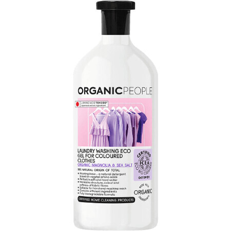 Organic People Eco gel per bucato colorato, magnolia e sale marino 1000 ml