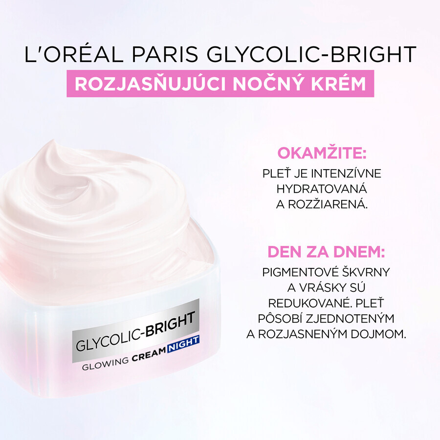 L'Oréal Paris Glycolic Bright Brightening Cremă de noapte 50 ml