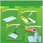 Swiffer Starter Set con 1 manico, 8 salviette asciutte e 3 panni per la pulizia