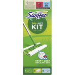 Swiffer Starter Set con 1 manico, 8 salviette asciutte e 3 panni per la pulizia