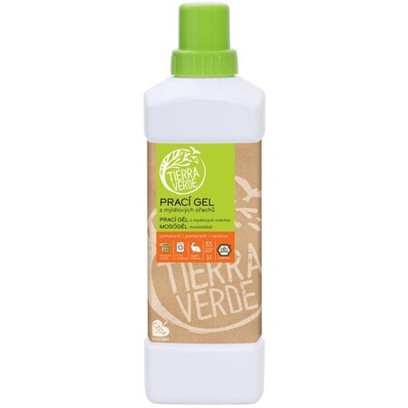 Tierra Verde Saponaria Gel di lavaggio con olio essenziale di arancia biologica 1 litro