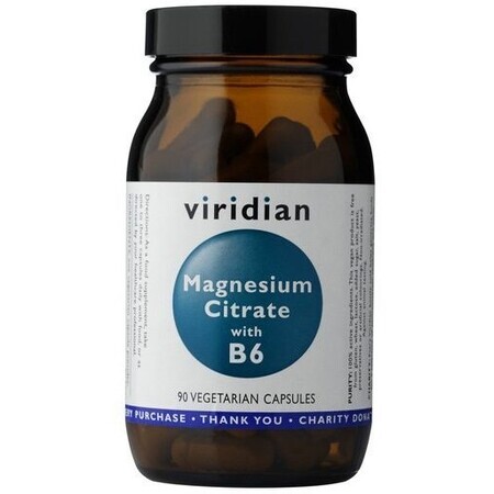 Viridian magnesium citrate with vitamin B6 90 capsules