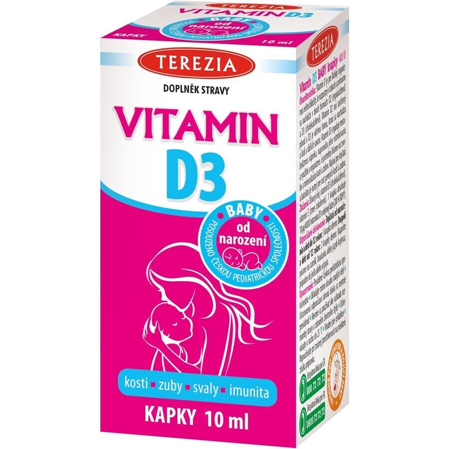 Terezia Vitamina D3 gocce per bambini da 1 mese 10 ml