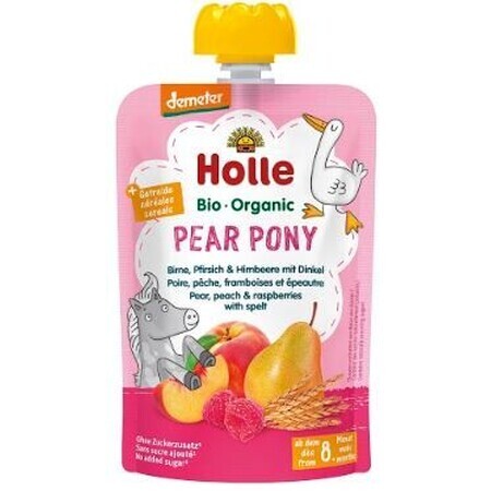 Holle Biologische puree - Blue bird - Peer, appel en bosbes met vlokken 100 g