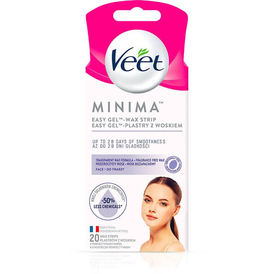 Veet Minima Strisce di cera per il viso ipoallergeniche 20 pz.