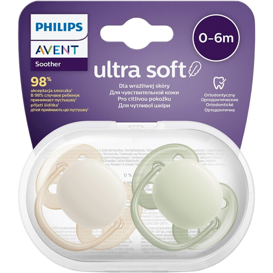 Philips Philips Avent Ciuccio Premium Neutro Ultrasoft 0-6m bambino 2 pz.