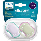 Philips Avent Chupete Ultra aire neutro 0-6m niña morado 2 unidades