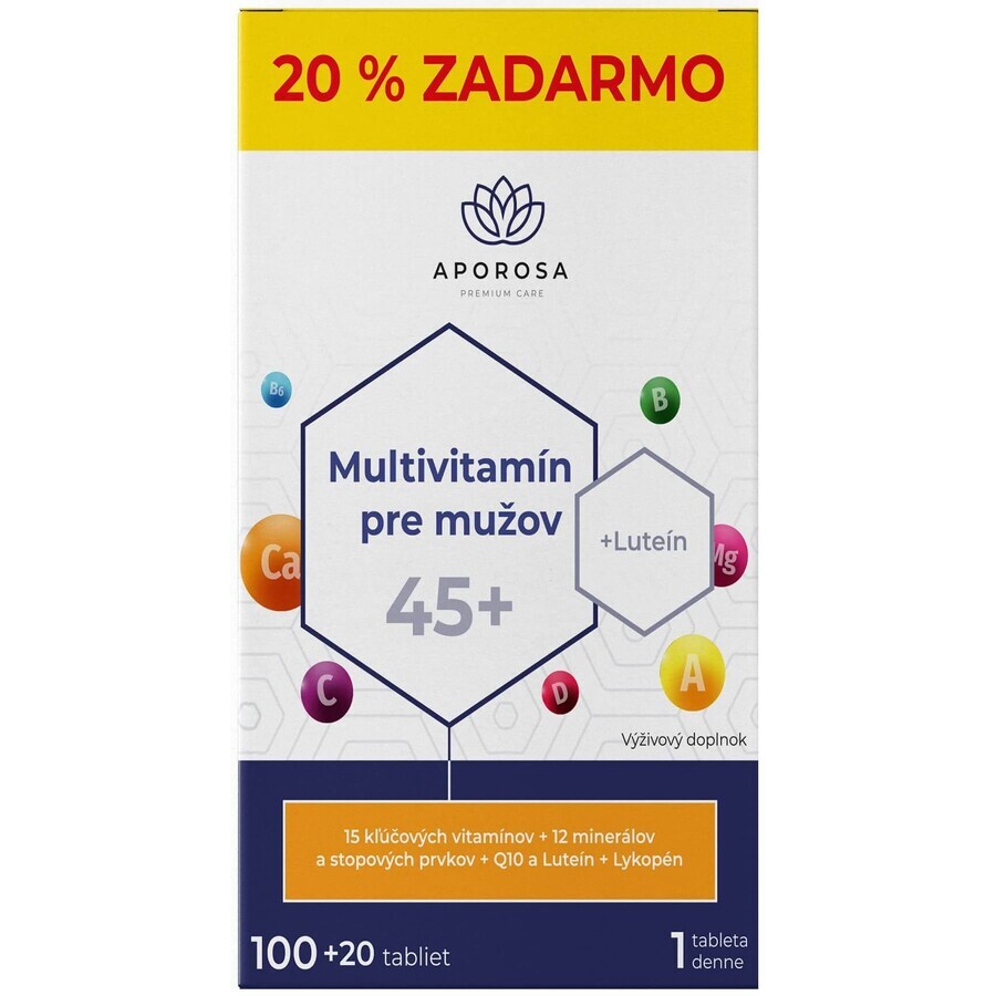 Aporosa Multivitaminici per uomini 45+, 120 compresse