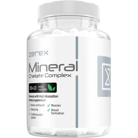 Complesso minerale chelato Zerex - per ossa, muscoli e denti sani 90 softgel