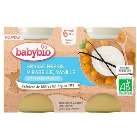 Babybio Brasserie sheep's milk + mirabelle + vanilla 2 x 130 g