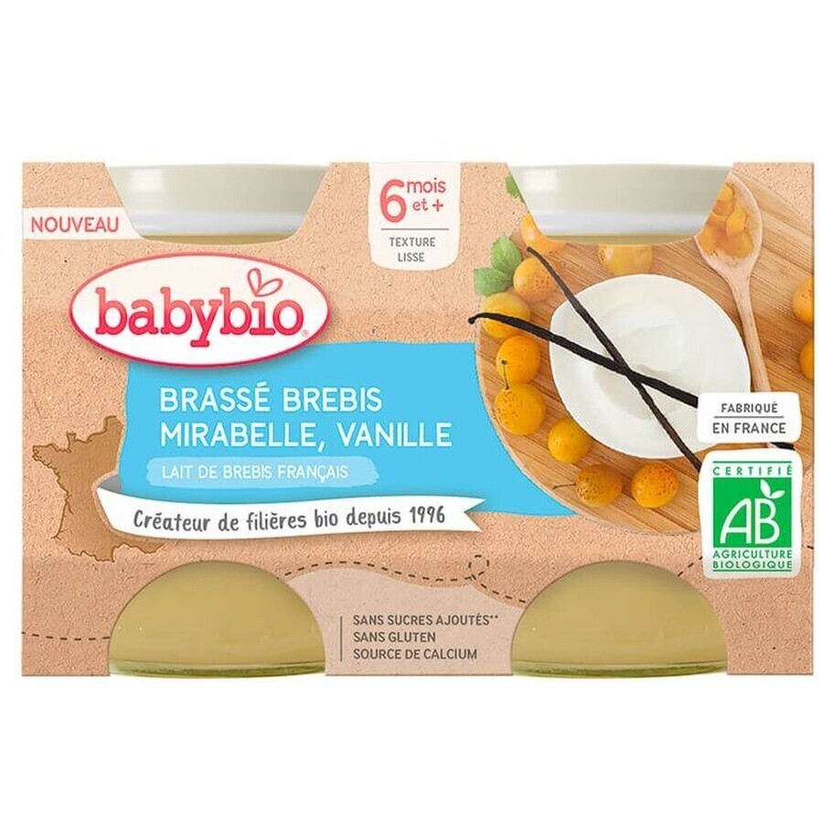 Babybio Brasserie sheep's milk + mirabelle + vanilla 2 x 130 g