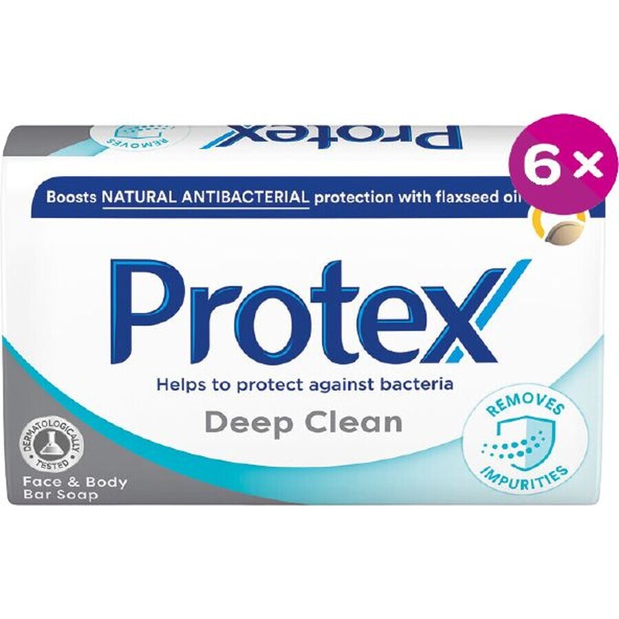 Protex Deep Clean Feste Seife mit natürlichem antibakteriellem Schutz 6 x 90 g