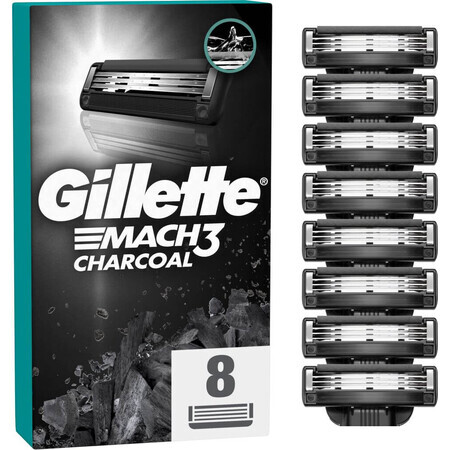 Gillette Mach3 Charcoal replacement shaving heads for men 8 pieces