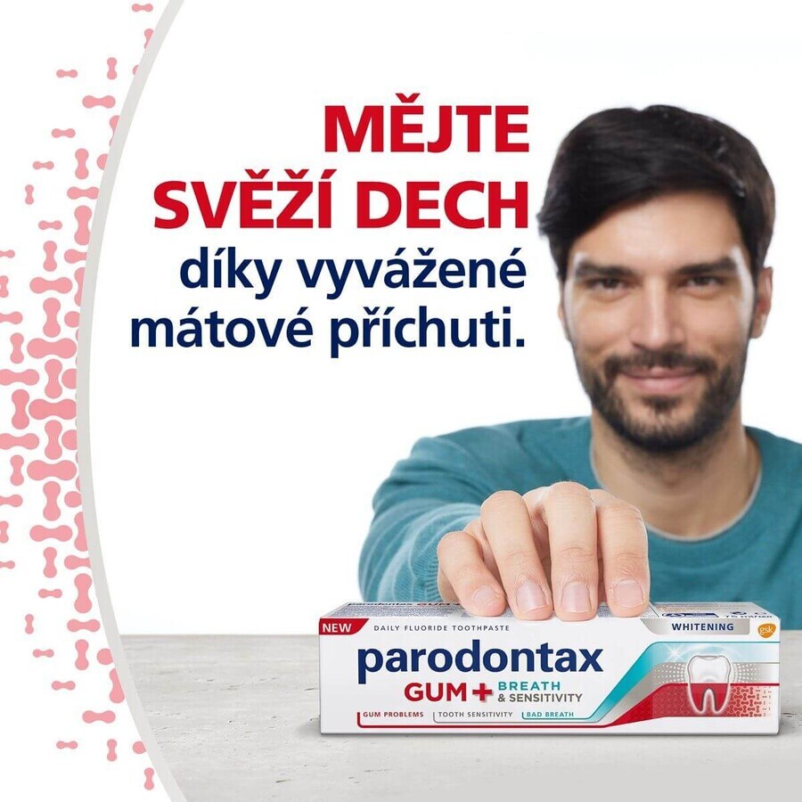 Parodontax White DUO per gengive, alito e denti sensibili, sbiancante 2 x 75 ml