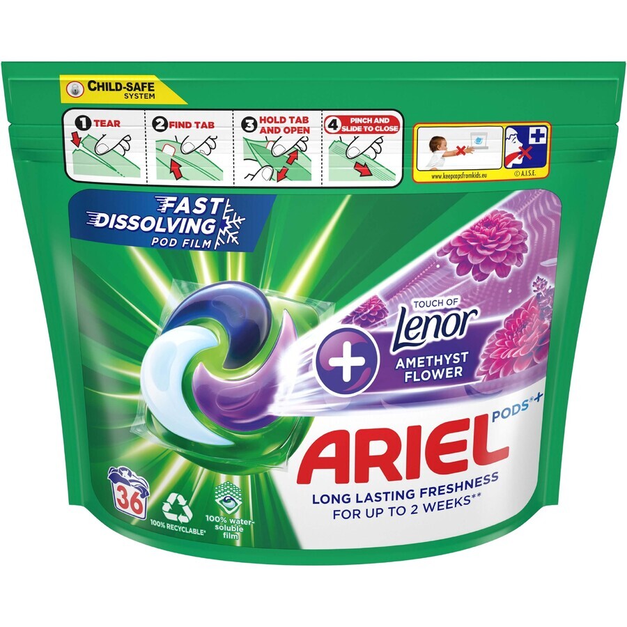 Ariel All-in-1 Pods Amethyst Flower liquid detergent 36 capsules