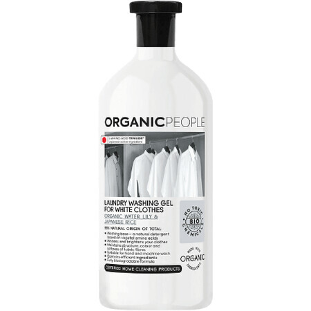 Organic People Eco gel per biancheria bianca, ninfea e riso giapponese 1000 ml