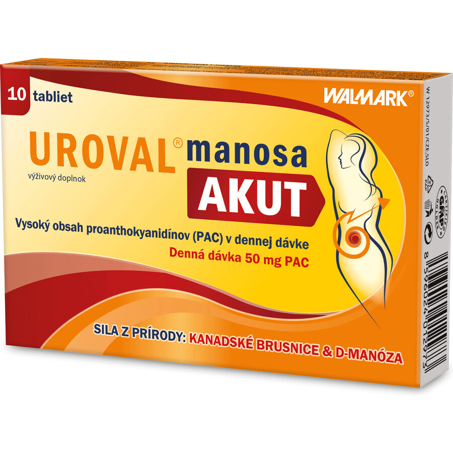 Walmark Uroval Uroval Mannose Akut 10 compresse