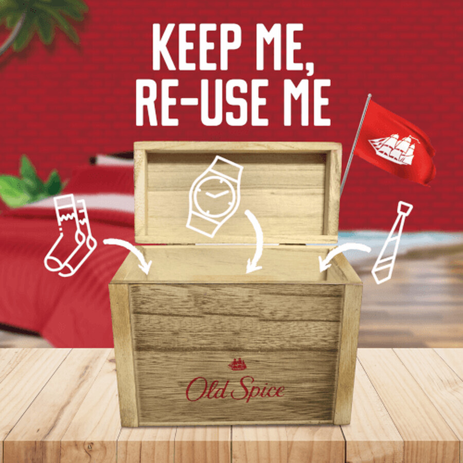 Old Spice Treasure Chest pentru bărbați - deodorant solid + gel de duș + aftershave