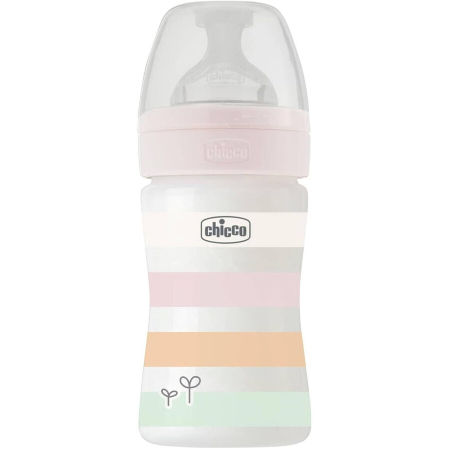 Chicco Well-being, biberon in silicone per bambini, bambina 150 ml