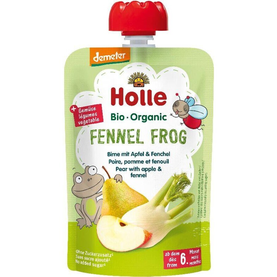 Holle Fennel Frog Puré ecológico de hinojo, manzana y pera 100 g