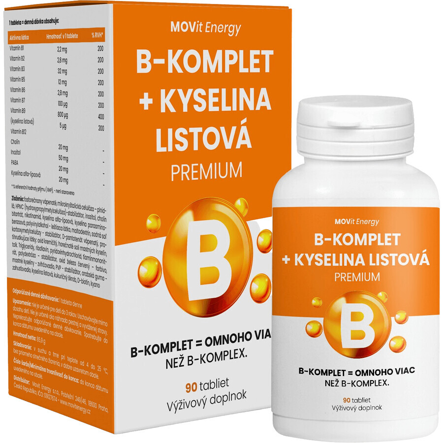 Movit Energy B-Komplet + Acido folico PREMIUM 90 compresse