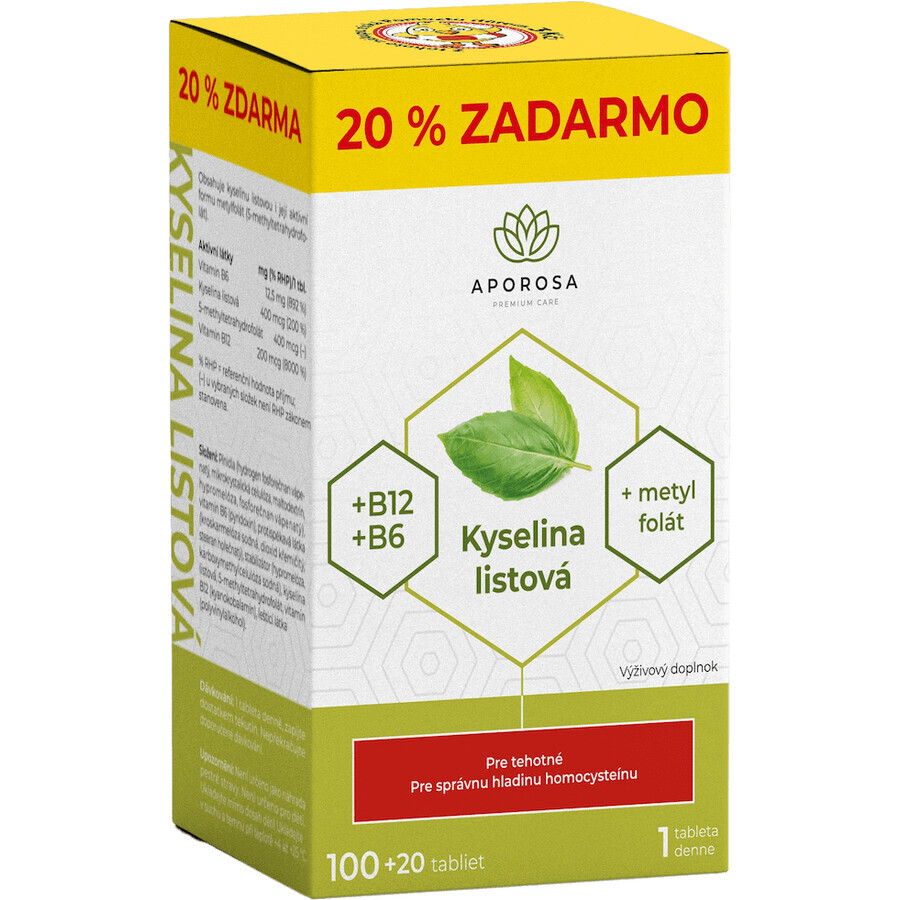 Aporosa Acido folico +B12, +B6 120 compresse