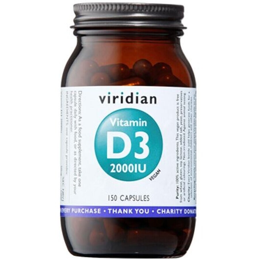 Viridian Vitamine D3 2000IU 150 gélules