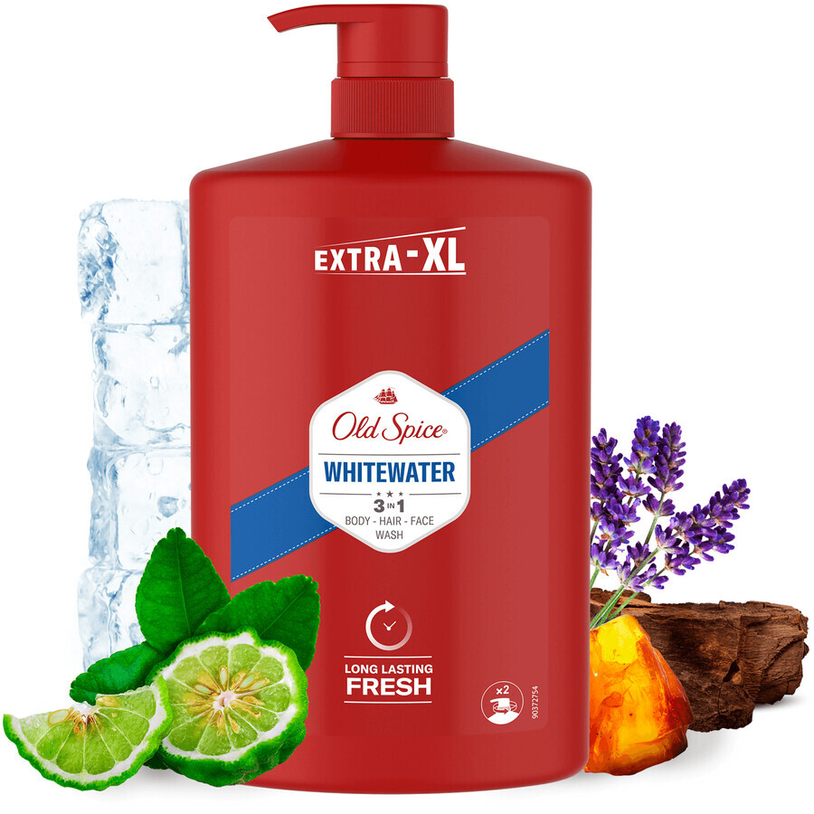 Old Spice Whitewater Gel de duș și șampon pentru bărbați cu aromă proaspătă 1000 ml