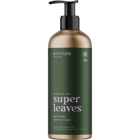 Sapone naturale per le mani Attitude Super leaves Essentials - menta e arancia dolce 473 ml