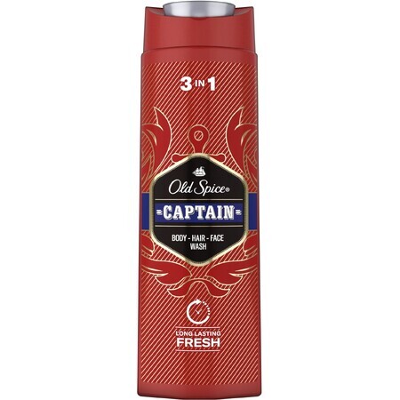 Old Spice Captain Gel doccia e shampoo con note di sandalo e agrumi 400 ml