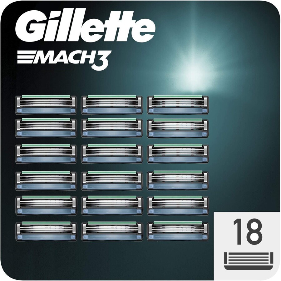 Gillette Mach3 Men's Replacement Shaving Heads Mach3 18 pieces