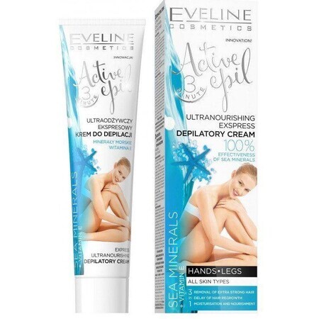 Eveline Cosméticos Active Epil Crema Depilatoria de Manos y Pies 3en1 Minerales Marinos 125 ml