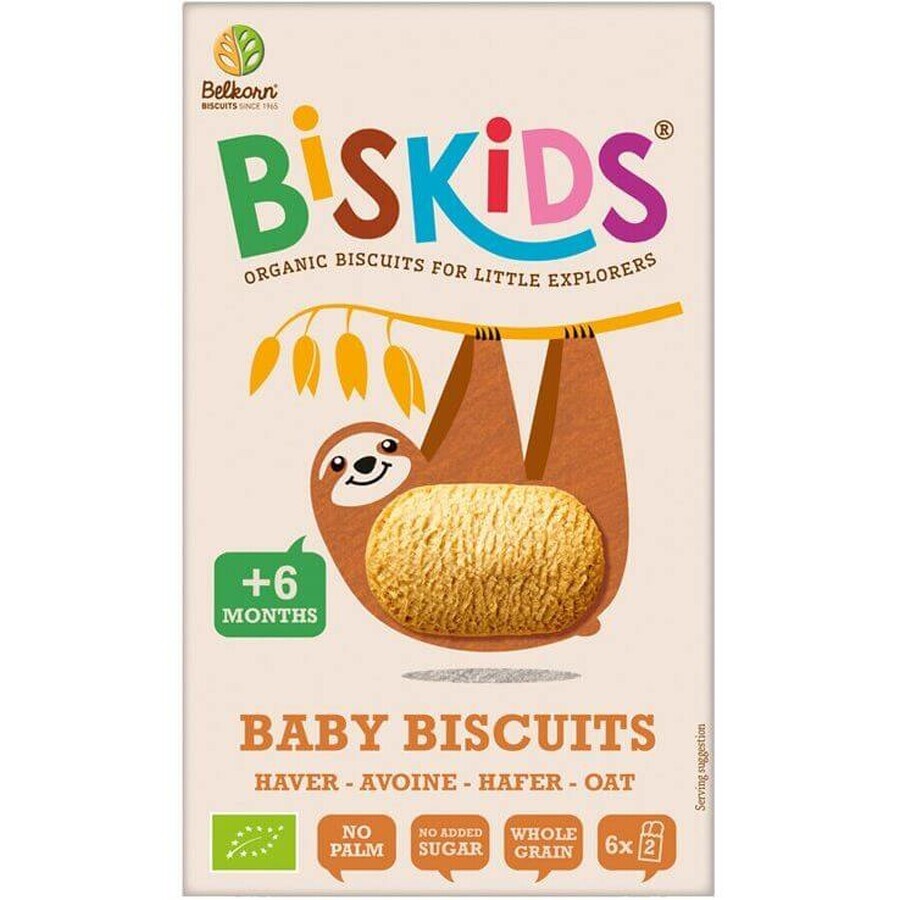 Belkorn BISkids Galletas ecológicas de avena para niños sin azúcares añadidos 6M+ 120 g