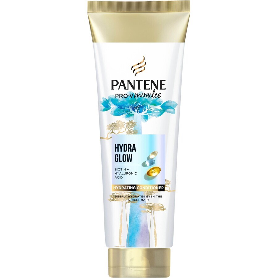 Pantene Pro-V Miracoli Hydra Glow Balsamo Idratante, Balsamo per capelli secchi e danneggiati con Biotina 160 ml