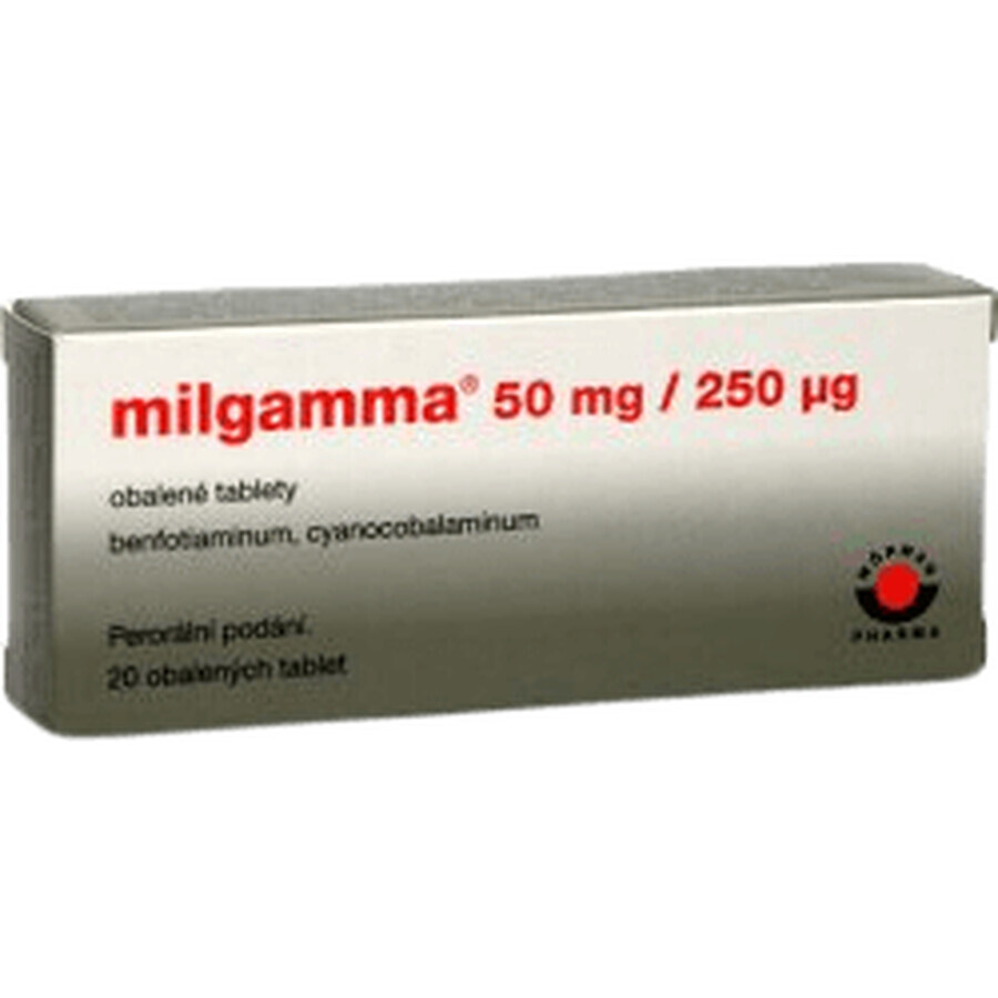 Milgamma 50mg/250µg, 20 tablets