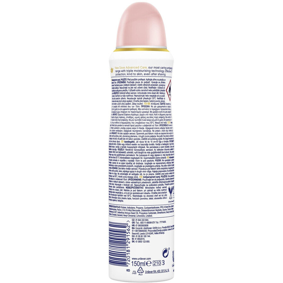 Dove Advanced care Invisible care spray antitraspirante 150 ml