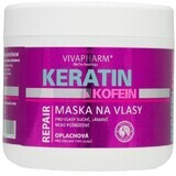 Vivapharm Maschera per capelli alla cheratina con caffeina - risciacquo 600 ml