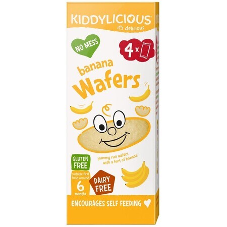 Kiddylicious wafer alla banana mini 4 x 4 g