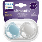 Philips Avent Succhietto Ultrasoft Succhietto Premium Neutro 6-18m bambino 2 pz.