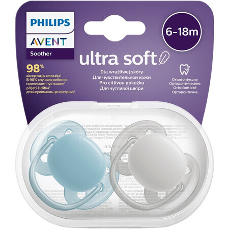 Philips Avent Succhietto Ultrasoft Succhietto Premium Neutro 6-18m bambino 2 pz.