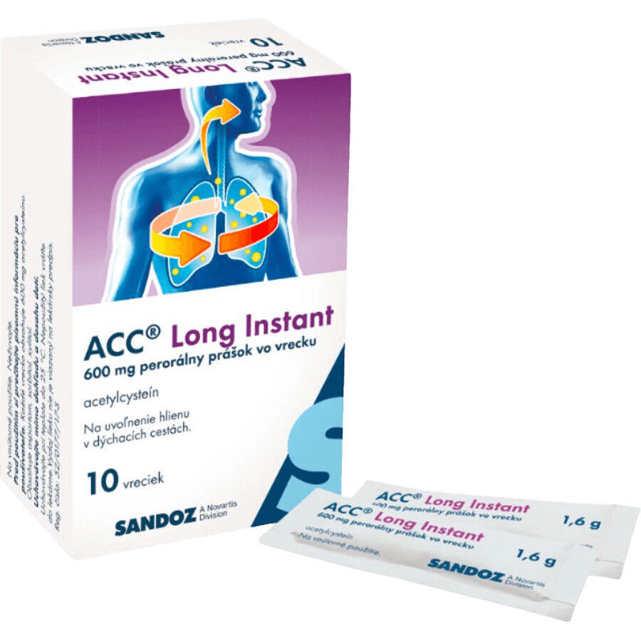 ACC Long Instant 600 mg pulbere într-o pungă 10 buc