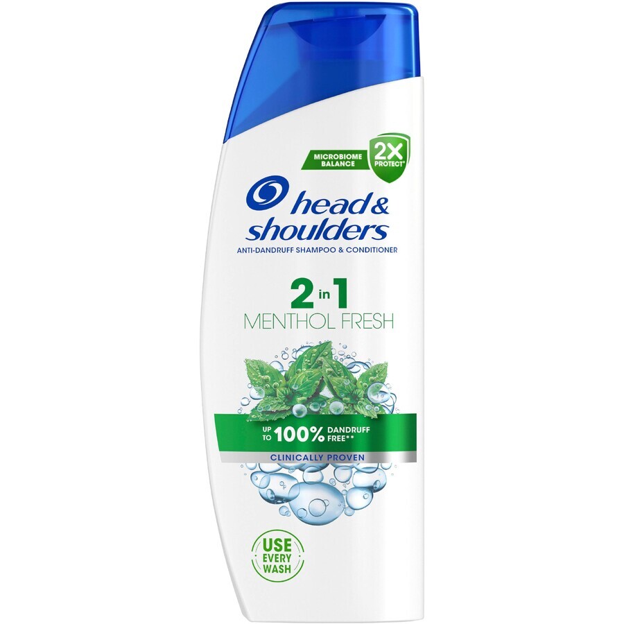 Head & Shoulders Menthol Fresh 2in1 shampoo e balsamo antiforfora 330 ml