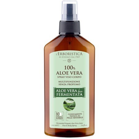 Erboristica Spray multifunzionale con succo di aloe vera fermentato biologico 200 ml