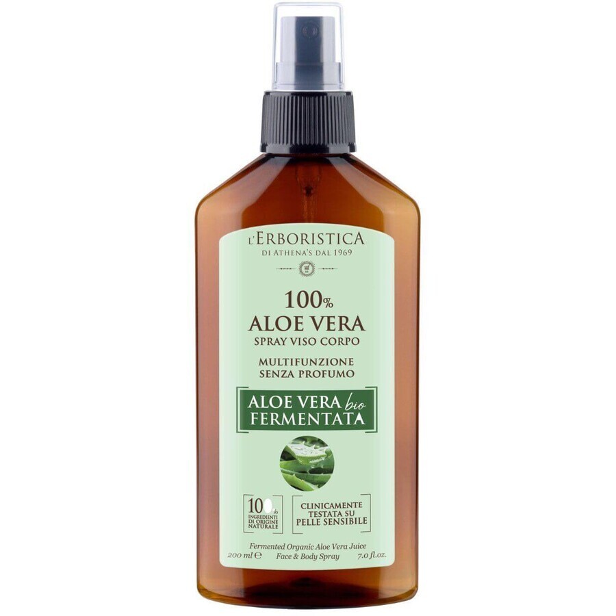 Erboristica Spray multifunzionale con succo di aloe vera fermentato biologico 200 ml