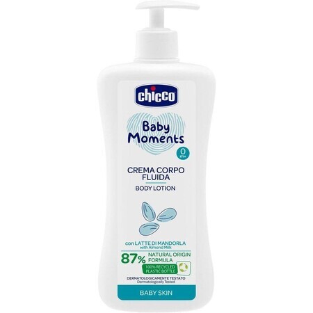 Chicco Baby Moments Lait corporel avec distributeur 87% d'ingrédients naturels 500 ml